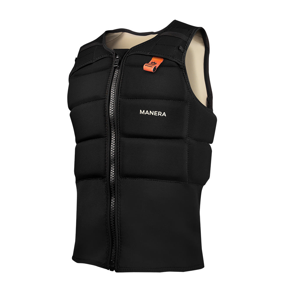 Frontansicht der MANERA React Impact Vest in der Farbe schwarz