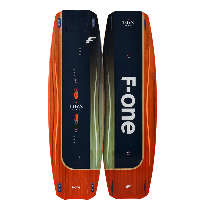 Produktbild F One Trax HRD Kiteboard Orange mit blauem Streifen 